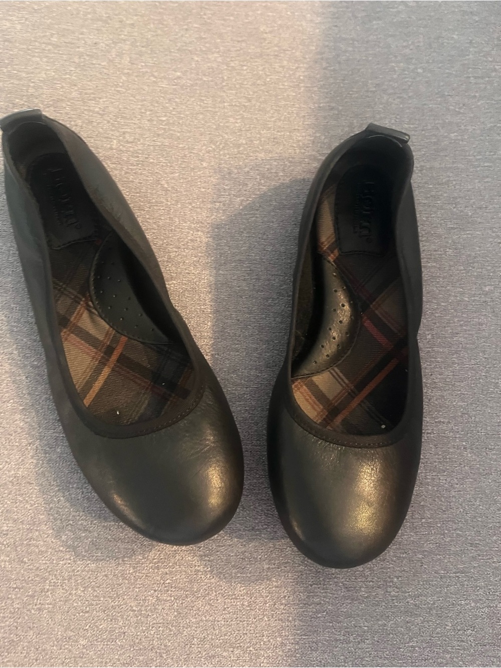 Born Black Leather Ballet Flats Womens